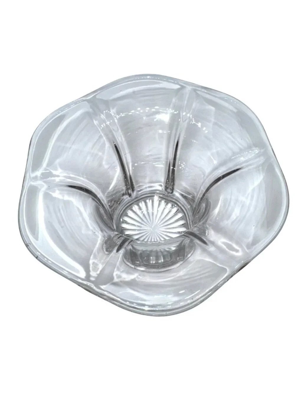 Clear Glass Flared Candle Holder Vase